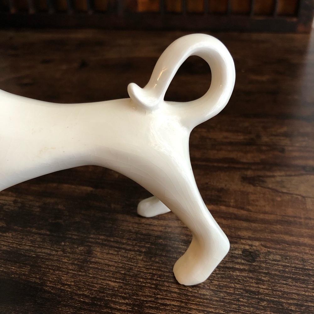 Vintage Elegant White Ceramic Greyhound MCM Figurine - Picture 8 of 10